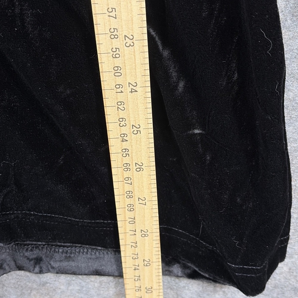 Vintage Honors Button Shirt Women's Small‎ Black Suede Velour Y2K Collared - Picture 7 of 11